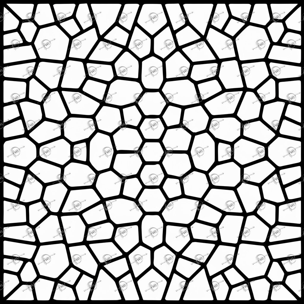 This mesmerizing cracked glass pattern offers a calming and intricate escape into mindful coloring for creative souls.