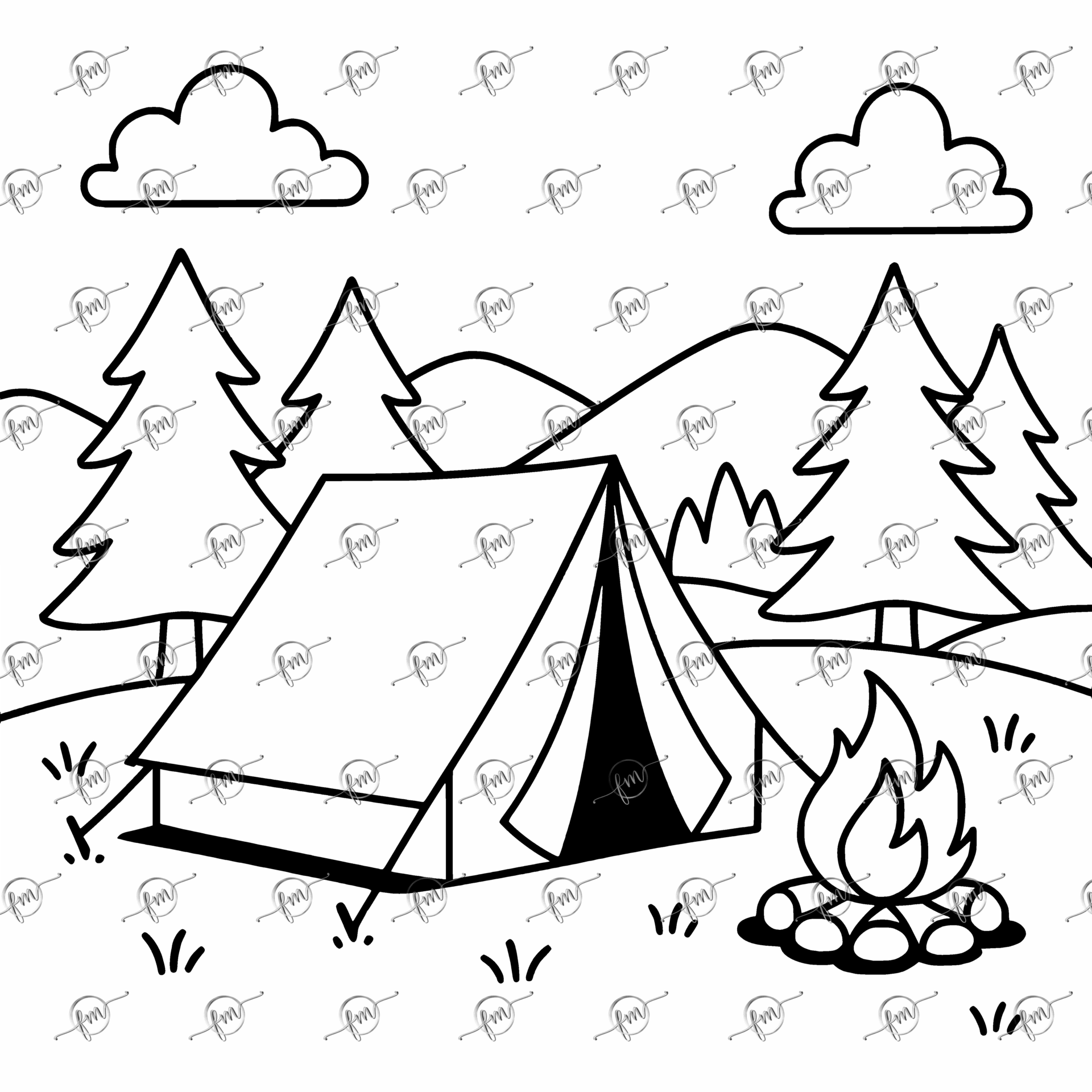 Camp Site at Night